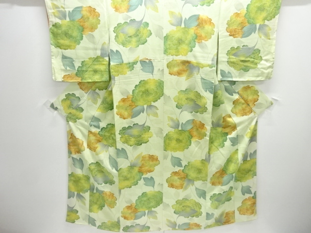 未使用品　牡丹模様小紋着物